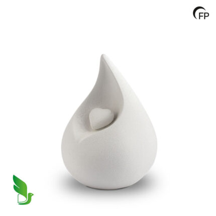 Biologische urn - medium Celest wit - 1,60 Liter