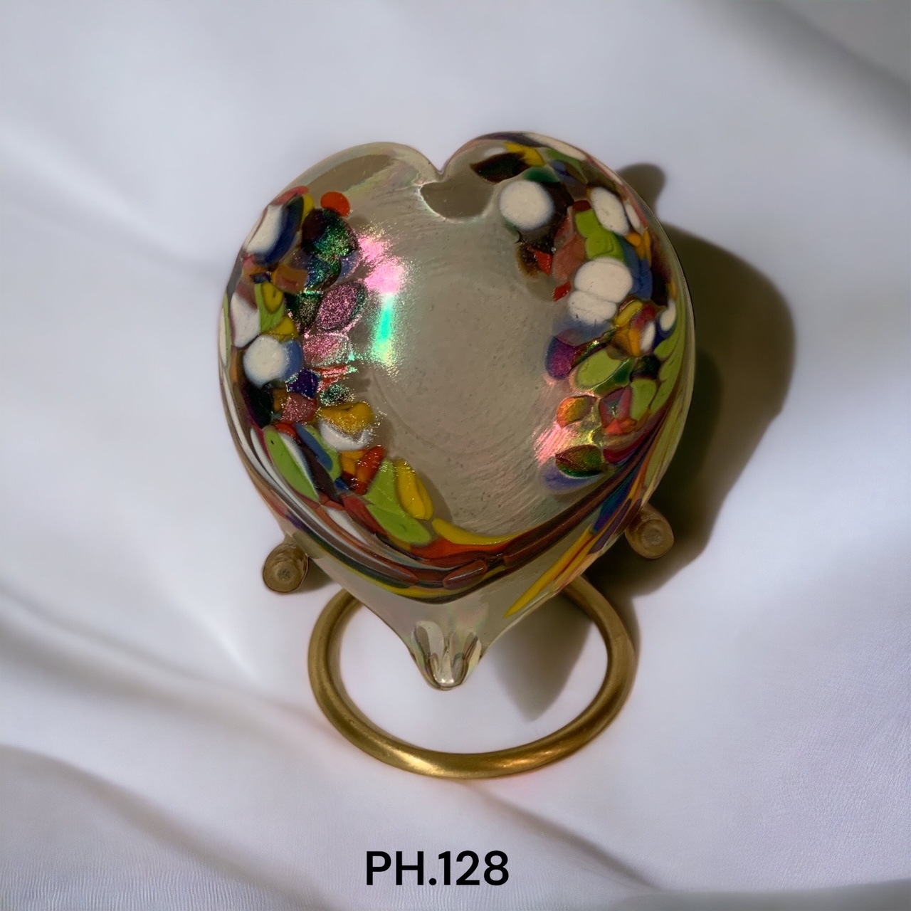 Glazen urn - As-Hartje White rainbow Glazen urn - As-Hartje White rainbow
