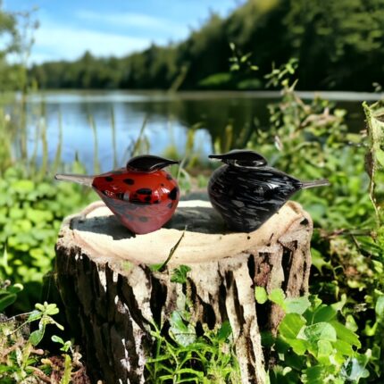 Glazen urn - As-vogels groot set 1