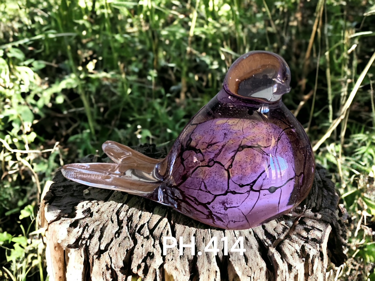 Glazen urn - As-Vogeltje Rosé Krakelee Glazen urn - As-Vogeltje Rosé Krakelee