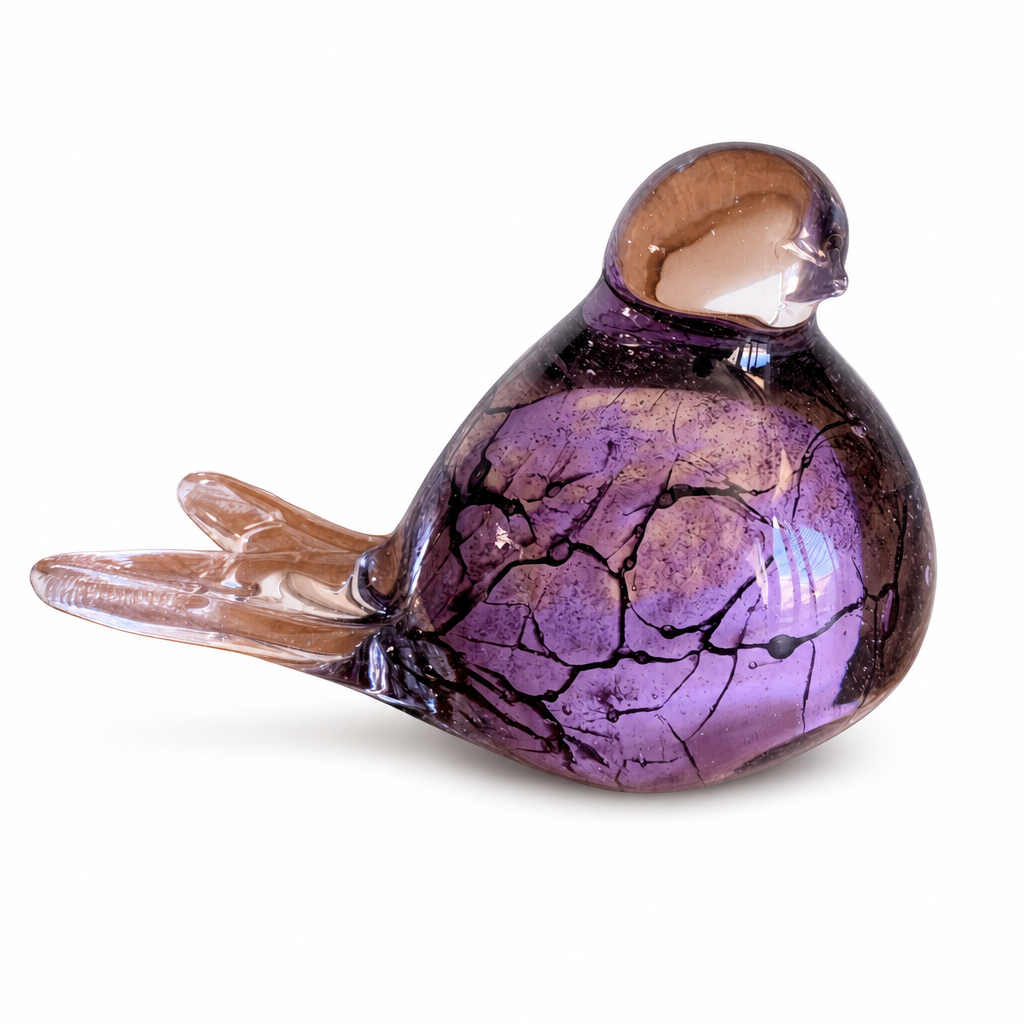 Glazen urn - As-Vogeltje Rosé Krakelee - productfoto