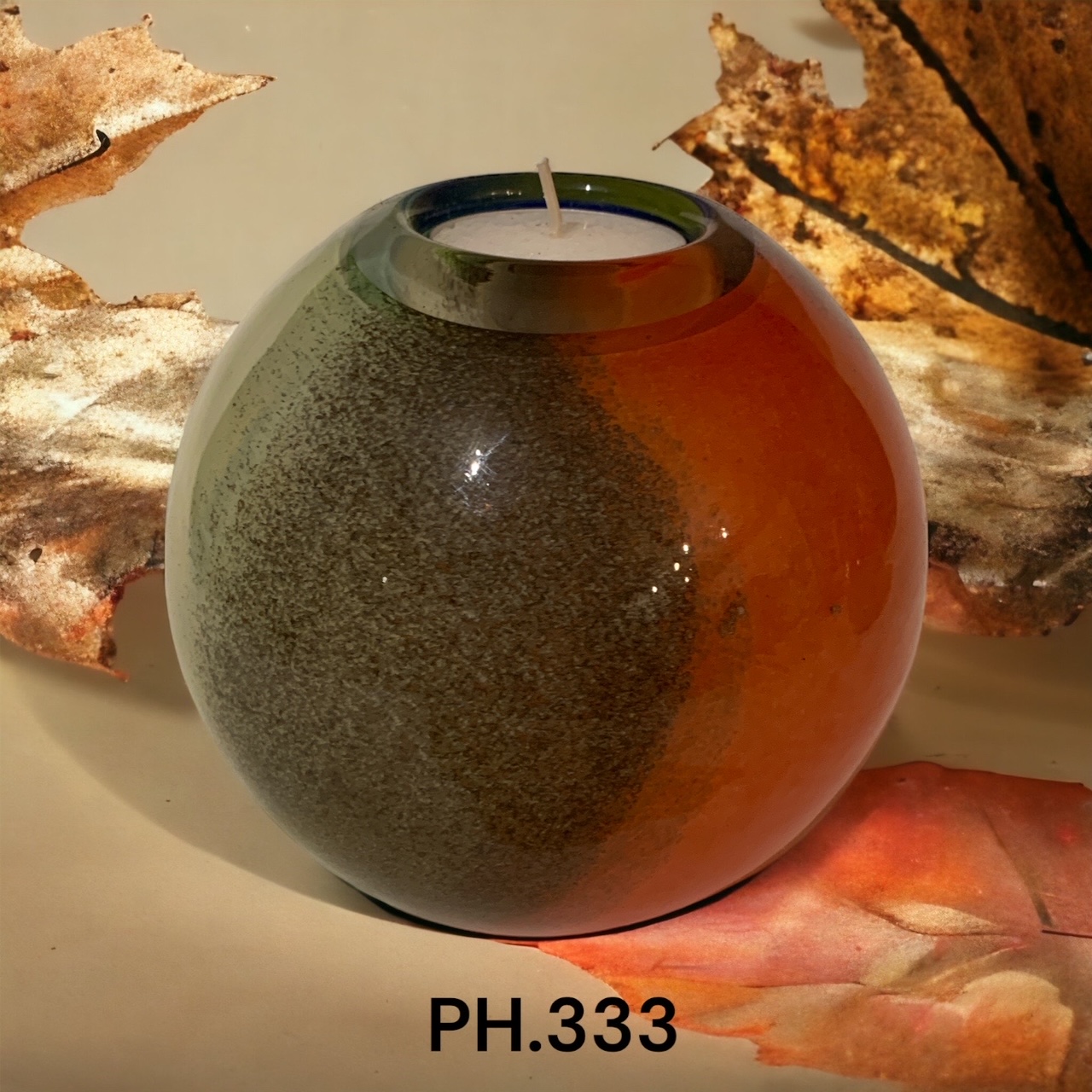 Glazen urn - As-Waxinelichtje groot Roodborstje Glazen urn - As-Waxinelichtje groot Roodborstje