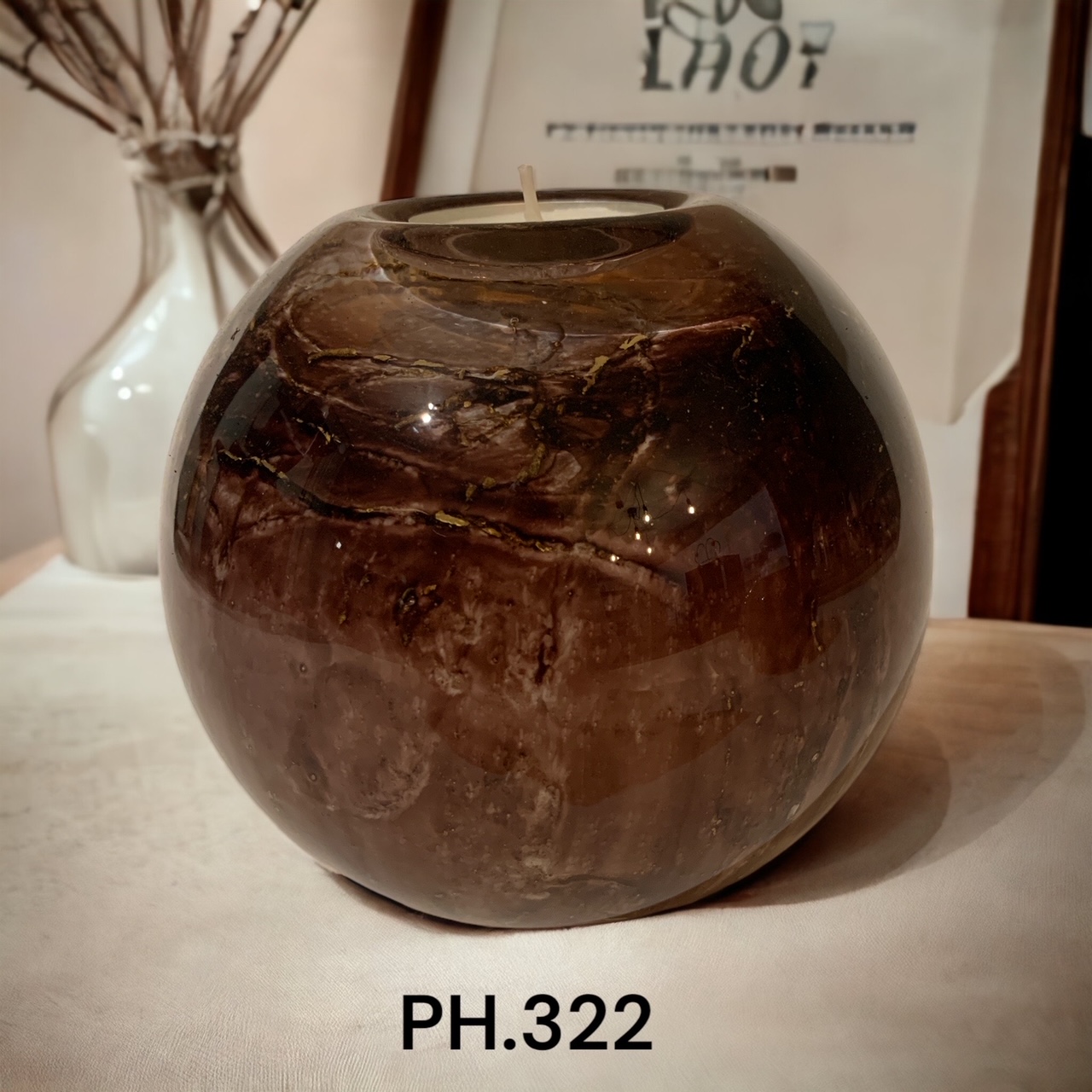 Glazen urn - As-Waxinelichtje Groot Rosé goud Glazen urn - As-Waxinelichtje Groot Rosé goud