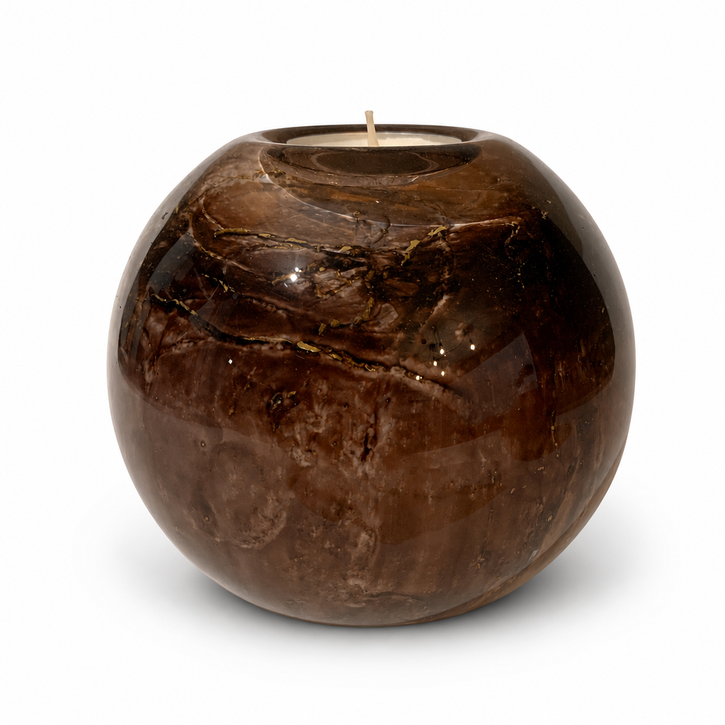 Glazen urn - As-Waxinelichtje Groot Rosé goud - productfoto