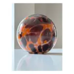Glazen urn - Bulb orange-black 12 CM-0,5L - 0,50 Liter