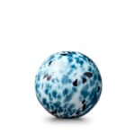 Glazen urn - Bulb turquoise-white-black 12 CM 0,5L blauw - 0,50 Liter