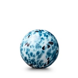 Glazen urn - Bulb turquoise-white-black 12 CM 0,5L blauw - 0,50 Liter Glazen urn - Bulb turquoise-white-black 12 CM 0,5L blauw - 0,50 Liter
