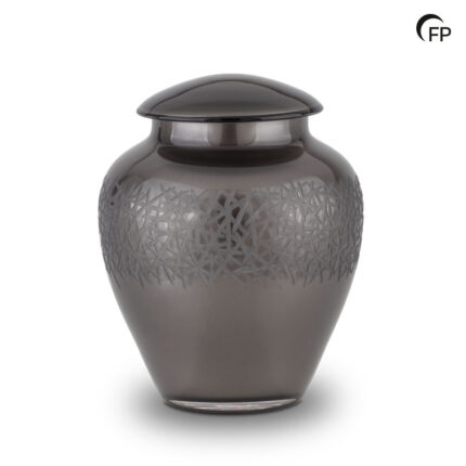 Glazen urn - Crystal Edge zilver - 3 Liter