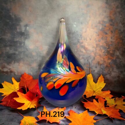 Glazen urn - Druppel Blue Multicolor