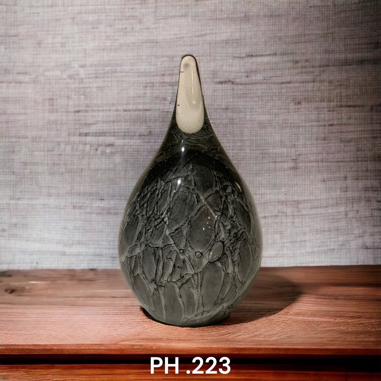 Glazen urn - Druppel klein Gray Glazen urn - Druppel klein Gray