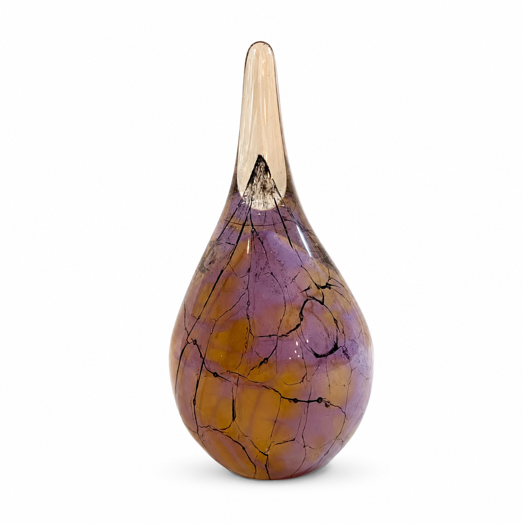 Glazen urn - Druppel Klein Rosé Krakelee - productfoto
