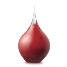 Glazen urn - Druppel medium opaque red rood - 0,28 Liter Glazen urn - Druppel medium opaque red rood - 0,28 Liter