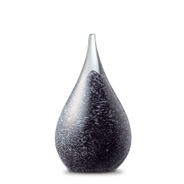 Glazen urn - Druppel small black-white melange rood - 0,05 Liter Glazen urn - Druppel small black-white melange rood - 0,05 Liter
