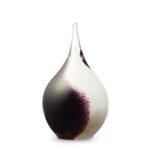 Glazen urn - Druppel small black-white opaque - 0,05 Liter