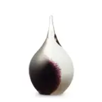 Glazen urn - Druppel small black-white opaque - 0,05 Liter