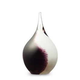 Glazen urn - Druppel small black-white opaque - 0,05 Liter Glazen urn - Druppel small black-white opaque - 0,05 Liter