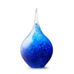 Glazen urn - Druppel small blue mixed opaque blauw - 0,05 Liter