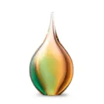 Glazen urn - Druppel small gold-green - 0,05 Liter
