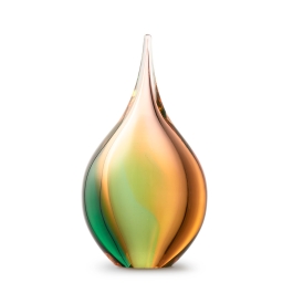 Glazen urn - Druppel small gold-green - 0,05 Liter Glazen urn - Druppel small gold-green - 0,05 Liter