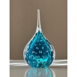 Glazen urn - Druppel small light blue bubbles blauw - 0,05 Liter Glazen urn - Druppel small light blue bubbles blauw - 0,05 Liter