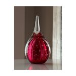 Glazen urn - Druppel small rose bubbles roze - 0,05 Liter