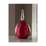 Glazen urn - Druppel small rose bubbles roze - 0,05 Liter