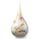 Glazen urn - Elan-line big drop ivory wit - 1,50 Liter