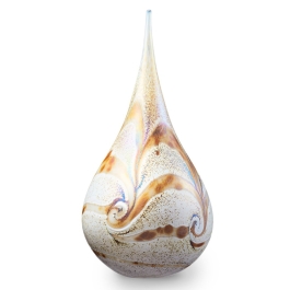 Glazen urn - Elan-line big drop ivory wit - 1,50 Liter Glazen urn - Elan-line big drop ivory wit - 1,50 Liter
