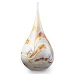 Glazen urn - Elan-line big drop ivory wit - 1,50 Liter