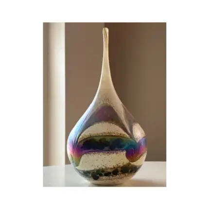 Glazen urn - Elan-line big drop ivory wit - 1,50 Liter