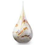 Glazen urn - Elan-line big drop ivory wit - 1,50 Liter
