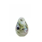 Glazen urn - Elan-line small oval drop ivory wit - 0,06 Liter