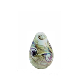 Glazen urn - Elan-line small oval drop ivory wit - 0,06 Liter Glazen urn - Elan-line small oval drop ivory wit - 0,06 Liter