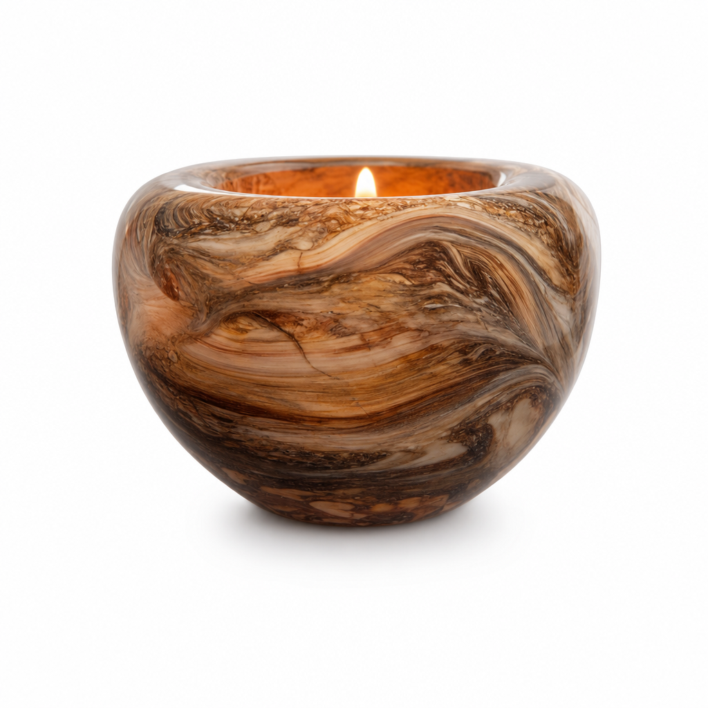 Glazen urn - Elan-line Tealight marble earth - 0,50 Liter - productfoto