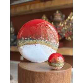 Glazen urn - Elegance DISK red Sunset rood - 3,50 Liter Glazen urn - Elegance DISK red Sunset rood - 3,50 Liter