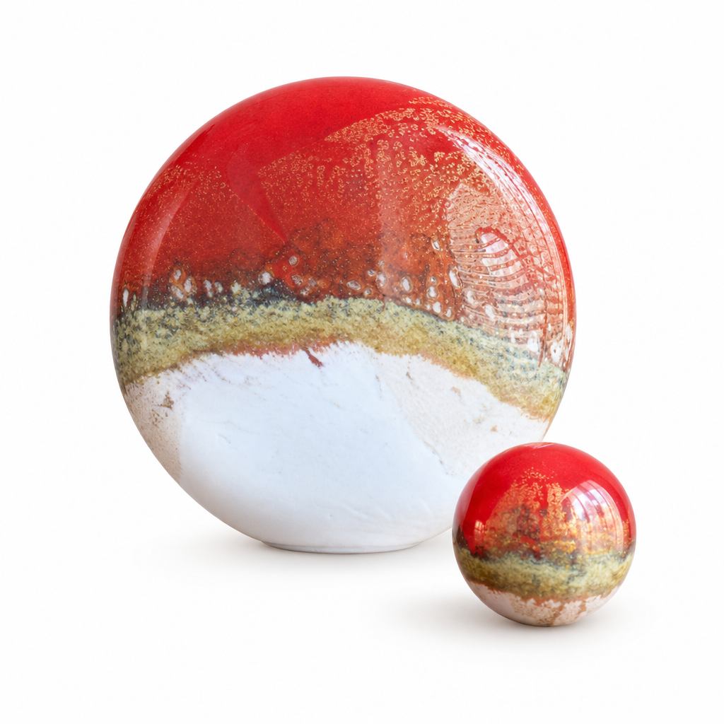 Glazen urn - Elegance DISK red Sunset rood - 3,50 Liter - productfoto