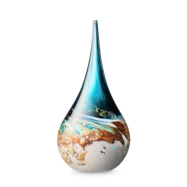 Glazen urn - Elegance-line small drop turquoise blauw - 0,06 Liter Glazen urn - Elegance-line small drop turquoise blauw - 0,06 Liter