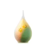 Glazen urn - Frosted druppel small gold-green pootjes - 0,05 Liter
