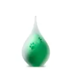 Glazen urn - Frosted druppel small green pootjes groen - 0,05 Liter