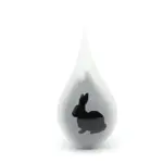 Glazen urn - Frosted druppel small konijn zittend - 0,05 Liter