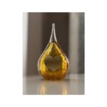 Glazen urn - Frosted druppel small krakele gold hart goud - 0,05 Liter