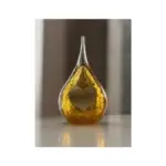 Glazen urn - Frosted druppel small krakele gold hart goud - 0,05 Liter