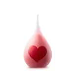 Glazen urn - Frosted druppel small red opaque hart rood - 0,05 Liter