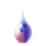 Glazen urn - Frosted druppel small rose-blue pootjes - 0,05 Liter