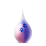 Glazen urn - Frosted druppel small rose-blue pootjes - 0,05 Liter
