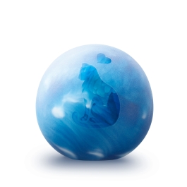 Glazen urn - Frosted Marble blue 0.5 Kat zittend en hartje blauw - 1,50 Liter Glazen urn - Frosted Marble blue 0.5 Kat zittend en hartje blauw - 1,50 Liter