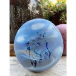 Glazen urn - Frosted Marble blue 1,5 paardenhoofd blauw - 1,50 Liter