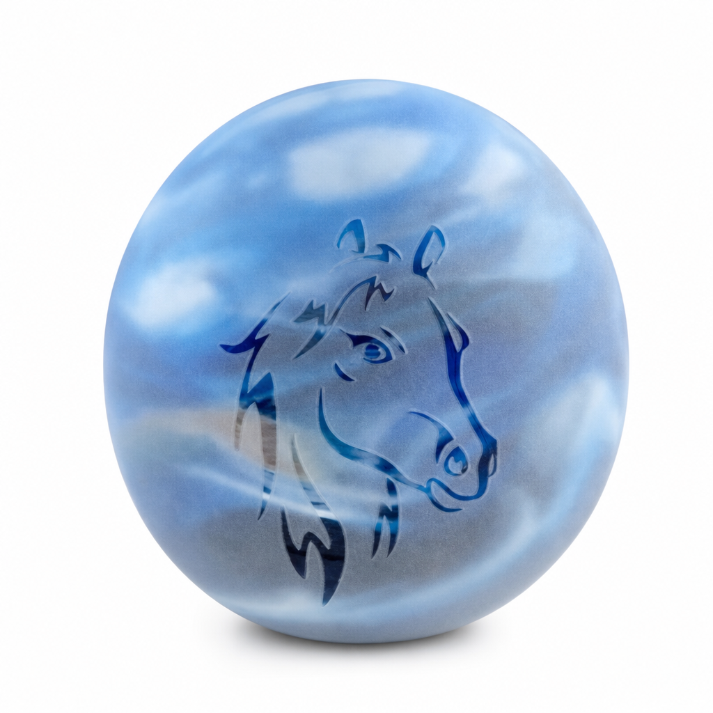 Glazen urn - Frosted Marble blue 1,5 paardenhoofd blauw - 1,50 Liter - productfoto
