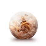 Glazen urn - Frosted Marble earth 0.5 Kat zittend en hartje - 0,50 Liter