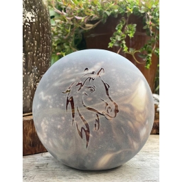 Glazen urn - Frosted Marble earth 1.5 paardenhoofd - 1,50 Liter Glazen urn - Frosted Marble earth 1.5 paardenhoofd - 1,50 Liter